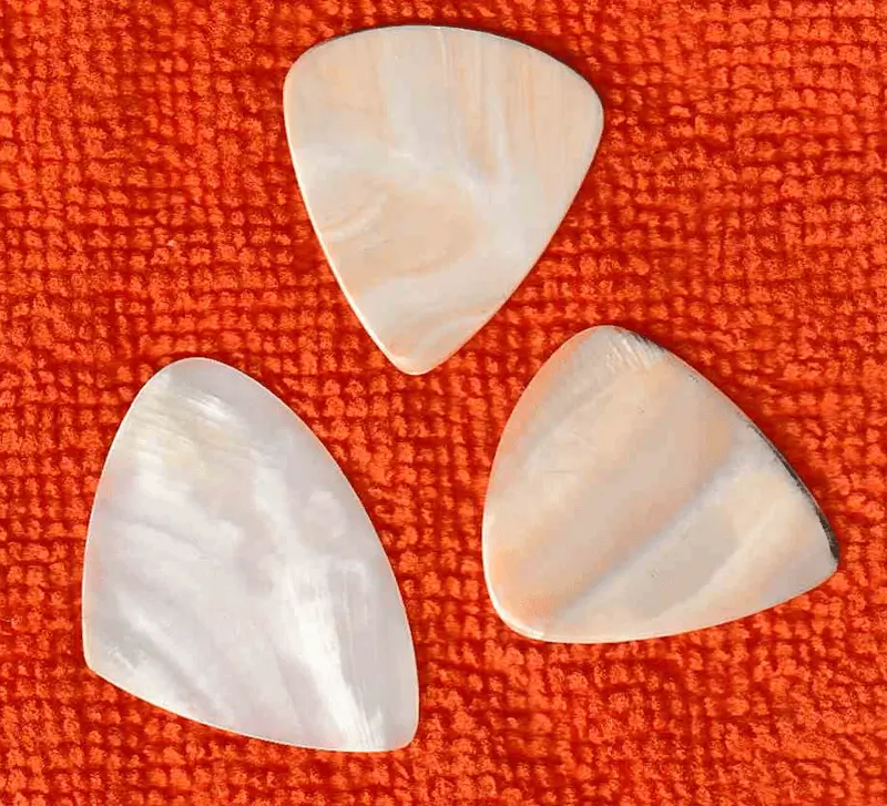3 of my Sea Shell Picks, more coming... In a standard 351 style shape and one in a Scalene-Type Shape/