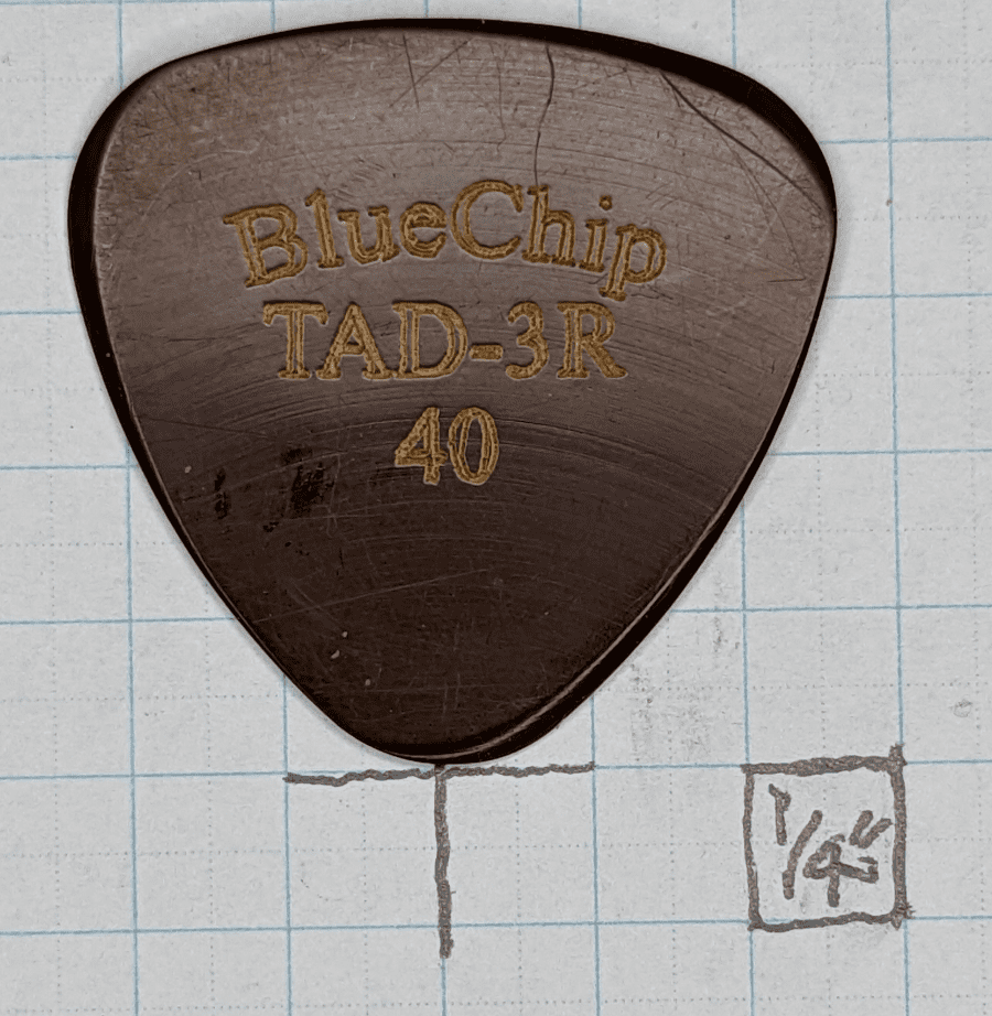 The Blue Chip Brand TAD-3R on top of 1/4" Graph Paper for reference