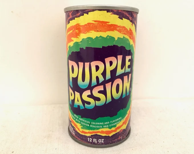 An old can of Purple Passion Soda, something my memories remain fixated on.
