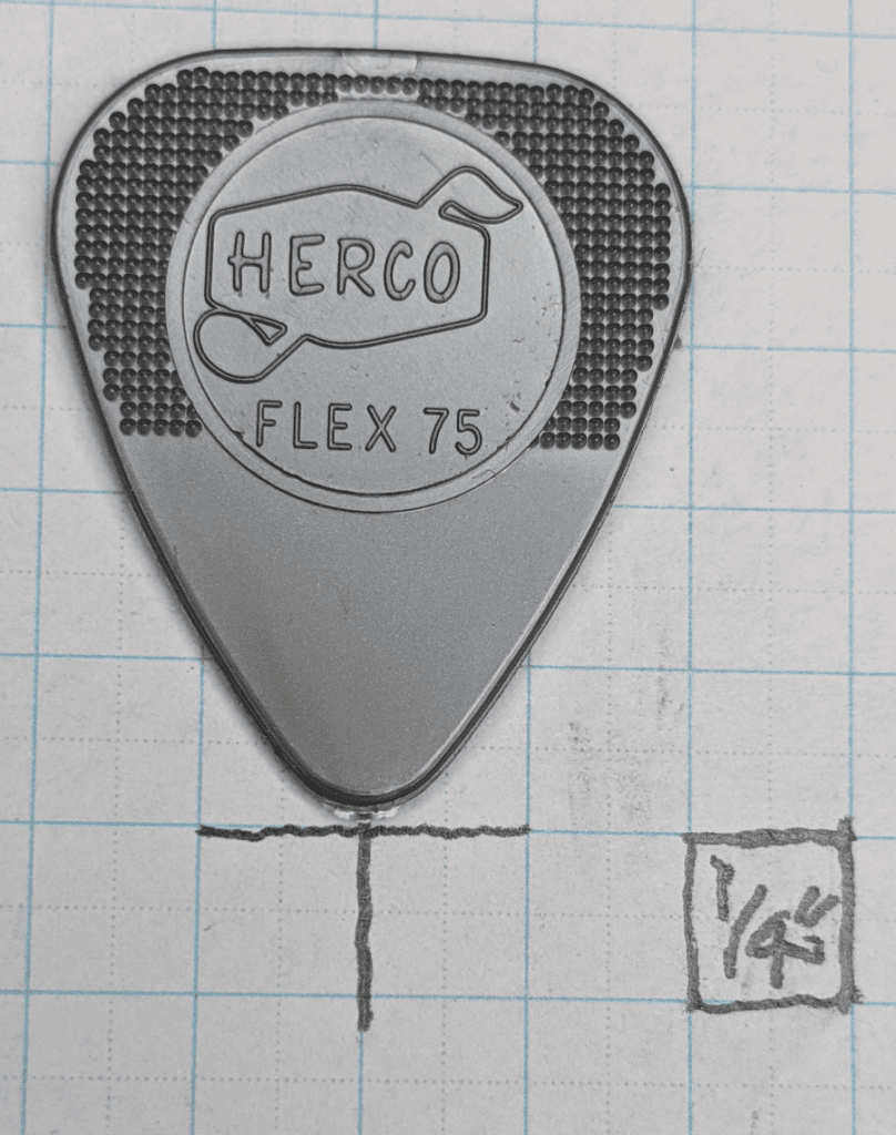 The Herco Holy Grail #75 Against 1/4" ruled Graph Paper for Sizing. Standard #351 type shape.